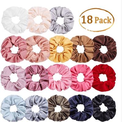 China Wholesale Custom Silk Hair Scrunchies Accessories Large Fabric Girls Satin Hair Scrunchies Silk Hair Scrunchies for sale