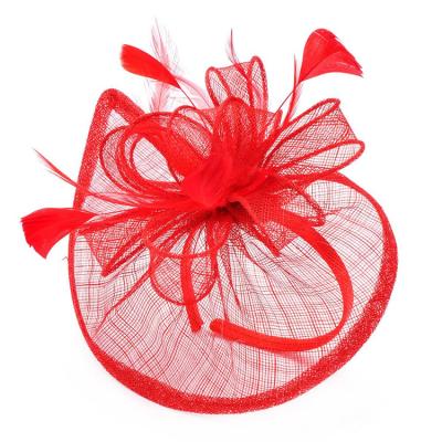 China High Quality Red Headband Picture Feather Fascinators Made in China for sale