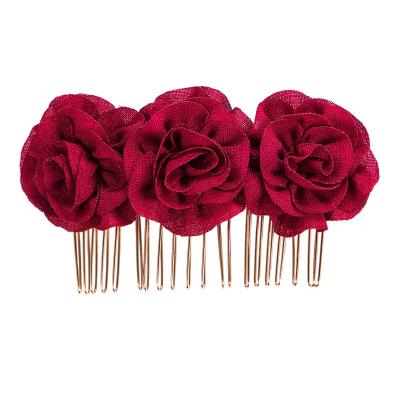 China Decoration Hair Comb Clips Hot Selling Rose Hair Comb Clips Fancy Popular Bridal Hair Comb Hair Accessories for sale