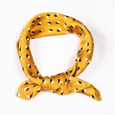 China Polyester BSCI Audited Factory Print Spot Hair Scarf Wholesale Custom Women for sale