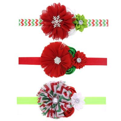 China Wholesale Cute Festival Christmas Flower Cute Baby Headband For Baby Christmas Headband for sale