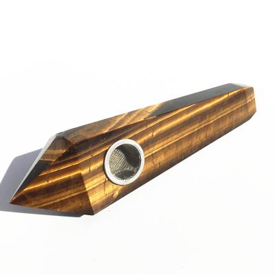 China Wholesale Natural China Tiger Eye Stone Quartz Crystal Smoking Pipe for sale