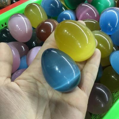 China China Wholesale Colored Stone Egg Cats Crystal Stone Egg Shape For Decoration for sale