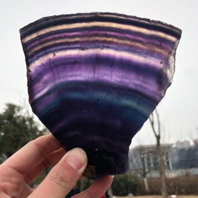 China Wholesale Natural Slice Crystal Fluorite Slate of China Rainbow Rock Fluorite Prices Beautiful for sale