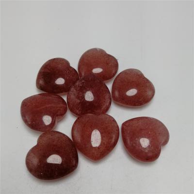 China Wholesale Good Quality Wholesale Natural Heart Crystal Heart For Gift Carved Strawberry Quartz Homemade From China for sale