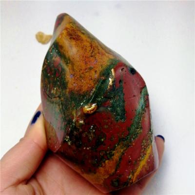 China China hot sale high quality natural loose gemstone carving flame/ocean jasper quartz crystal raw torch for sale for sale