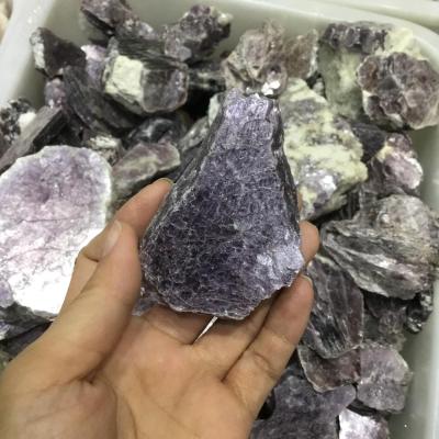 China Wholesale Natural Rough Purple Raw Lepidolite China Mica Rock Crystal Stone Stone for sale