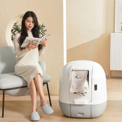 China Large Enclosed Sustainable Portable Luxury Cat Litter Box Furniture Auto Cat Toilet Automatic Smart Intelligent Self Cleaning for sale