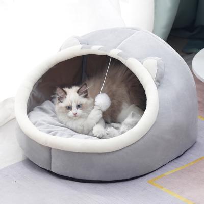 China Large Sustainable Washable Luxury Comfortable Cat Bed Cat Folding Sofa Cotton Pet Bed For Indoor Cat for sale