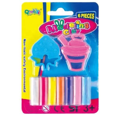 China Rubber 7 COLORS RUBBER PLASTILINA WITH 2 PLASTIC TOOLS IN BLISTER CARD for sale