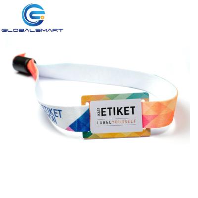 China Custom Waterproof / Waterproof Woven Fabric RFID Wristband For Event Payment for sale