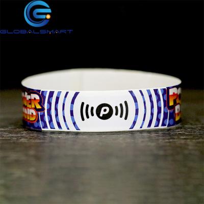 China 13.56MHz FM08 RFID Waterproof/Waterproof NFC Tyvek Waterproof Paper Wristband for Amusement Park for sale