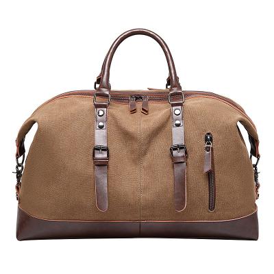 China 2023 latest creative fitness\fasion newcomer large capacity canvas leather duffel bag waterproof gym luggage travel bags for men for sale