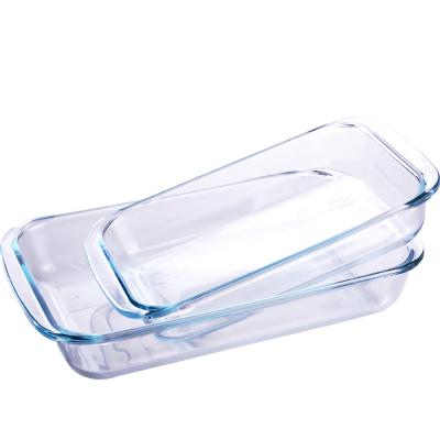 China Freshness Preservation Oven Safe 1 Liter 1.6 Liter Rectangle Borosilicate Glass Food Container 2.2 Liter Glass Baking Dish for sale