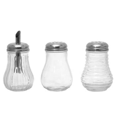 China Wholesales100ml spice jar viable transparent glass oil with metal ild for sale