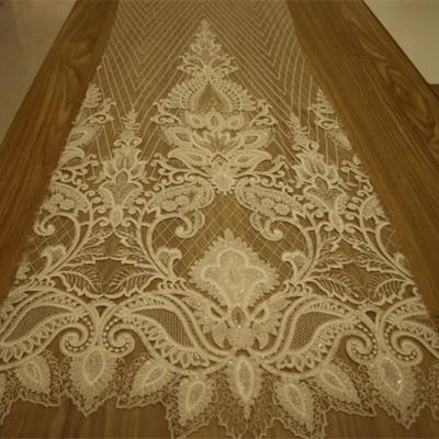 China New Fashion Viable Sequins Embroidered Handwork Beads Beaded Swiss Voile Lace African dantel Tulle French Bridal Lace Fabric for sale