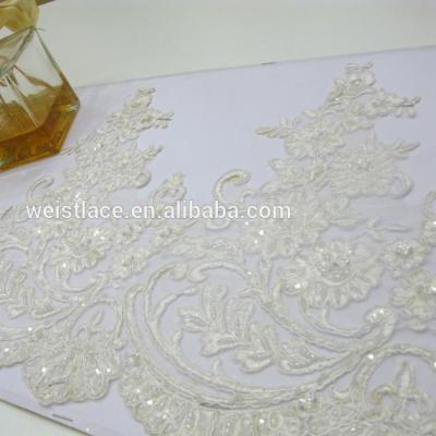 China Sustainable Sequin Beads Lace Trims /Triming For Wedding Dress Embroidery Trimming Lace for sale