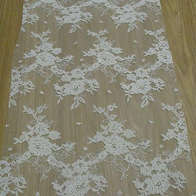 China Sustainable New Fashion Design France Lace Embroidery Tulle Dress For Wedding for sale