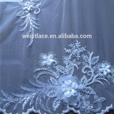 China Sustainable New Design 3D Flower Lace Fabrics Like Pattern For Bridal Dress Turkey Lace Trim Border for sale