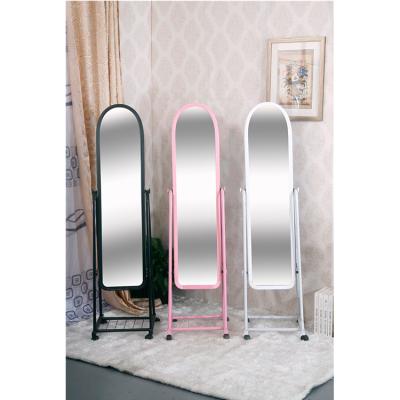 China Decorative Modern Home Bedroom Furniture Floor Standing Dressing Mirror With Wheels for sale