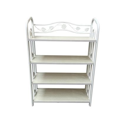 China Dismantling High Quality MDF Board Metal Frame Shoe Rack Display Storage for sale