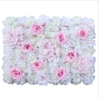 China Artificial Silk Rose Flower Wall Artificial Flowers Wall Silk Wedding Flower for sale