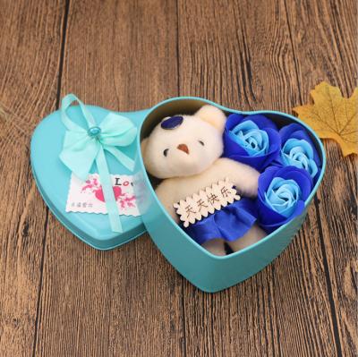 China Lovely 2021 Flower Soap Bear Birthday Mothers Gift Promotional Gift Set for sale