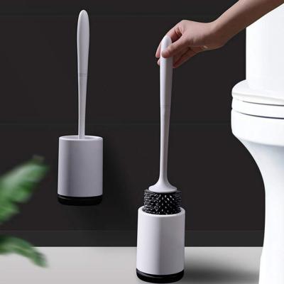 China Head Viable Holder Rubber Brush Toilet Cleaning Tool For Toilet Drapery Standing Household Floor Bathroom Cleaning Accessories for sale