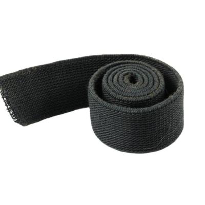 China Factory Direct Sale 1 Inch Black Flame Retardant Braided Army Cut Straps Heavy Duty Aramid Webbing for sale