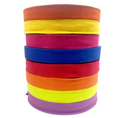 China Other Cotton Webbing Belt Strap Bulk Colored 20 25 32 38 50 Mm Wide Running Cotton Canvas Webbing For Bag Strap for sale