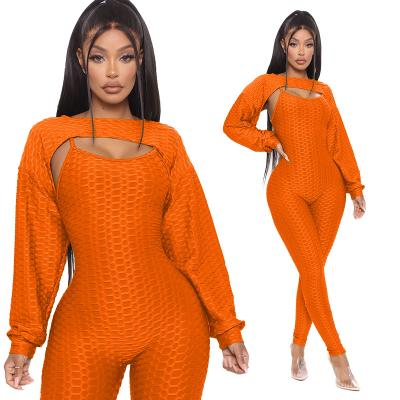 China Breathable Long Sleeve Workout Fashion Sportswear One Piece Yoga Wear Active Wear Set for sale