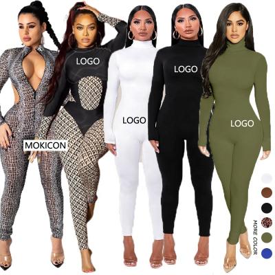 China 2022 New Arrival Anti-wrinkle Elegant Long Sleeve Jumpsuit Rompers Print One-Piece Womens Jumpsuit Women for sale