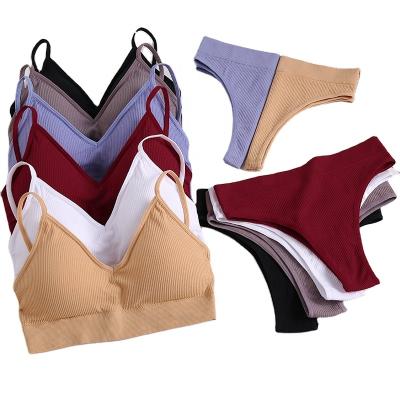 China Wholesale QUICK DRY Seamless High Waist Women Low Top Panties Set Soft Active Wear Fitness Women Underwear Bra And Panty Sets for sale