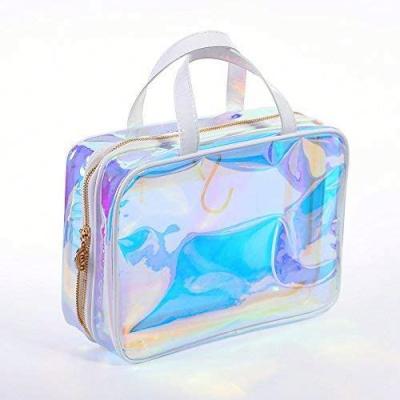 China Holographic Purse Hologram Pen Bag Cosmetic Makeup Bag Shiny Fashion Pencil Custom Print Make Up Bag Money for sale