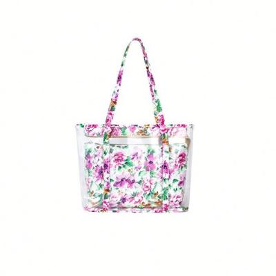 China Customized 100% Transparent PVC Eco-friendly Foldable Clear PVC Tote Shopping Bag for sale