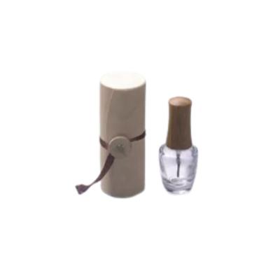 China Bamboo Caps Empty Glass Nail Polish Bottles , 15ml Clear Nail Polish Bottle Customized for sale