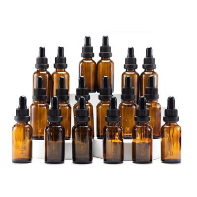 China Aromatherapy Glass Amber Dropper Bottles 30ml For Essential Oil for sale