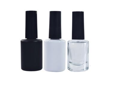 China Round Shape Empty Glass Nail Polish Bottles , Black UV Gel Nail Polish Bottle for sale