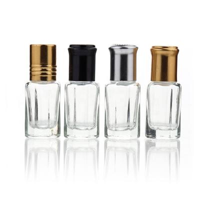 China 3ml 6ml 10ml Cosmetic Attar Oud Bottle Colorful Octagonal Perfume Essential Oils Fancy Glass Bottle Roll On Bottle for sale