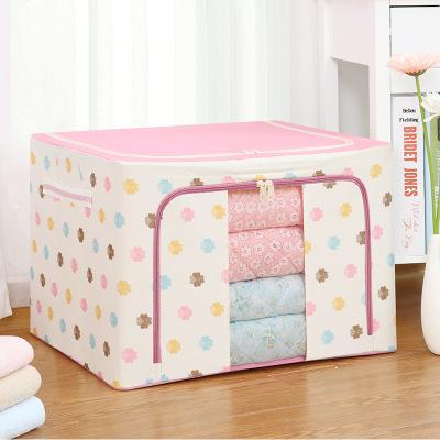 China Folding Transparent Cartons Wholesale Toy Clothes Storage Box HMC05A Large View Storage Steel Living Room/Bathroom Oxford Cloth Storage Box for sale