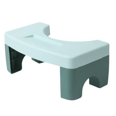 China Modern Good Quality Modern Thicken Plastic Rectangle White Bathroom Non-Slip Stool Toilet Stool for sale