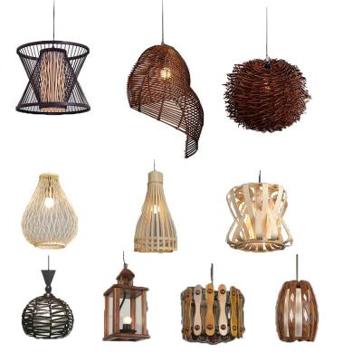 China Wholesale Modern LED Pendant Lamp With Copper Sliver Shade E27 Bulb Glass Ball Lighting Rattan Craft Bamboo Lamp for sale