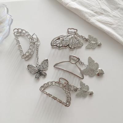 China Simple luxury accessories hairpin butterfly temperament alloy girl's back head ponytail hook clip for girls for sale