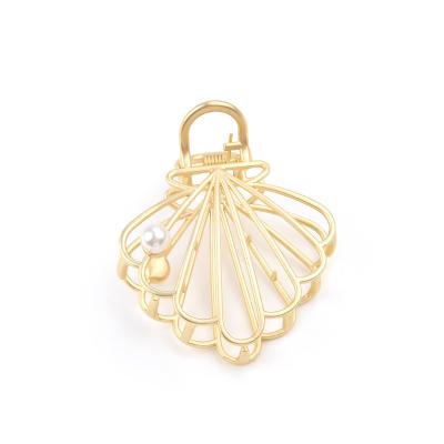 China Hot Selling Retro Shell Pearl Alloy Rhinestone Alloy Hits Metal Hair Clip Headdress Elegant Quality Luxury Hairpin F for sale