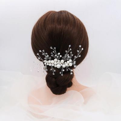 China High Quality Handmade Rhinestone Crystal and Pearl Hair Clip Bridal Headpieces Wholesale Hair Comb for Wedding for sale