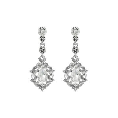 China Big Cute Rhinestones Drop Earrings Long Crystal Drop Earrings Cut On Women for sale