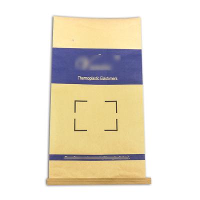 China Recycled Materials 25kg 50kg Fertilizer Flour Wheat Feed Packaging Kraft Paper Bag for sale