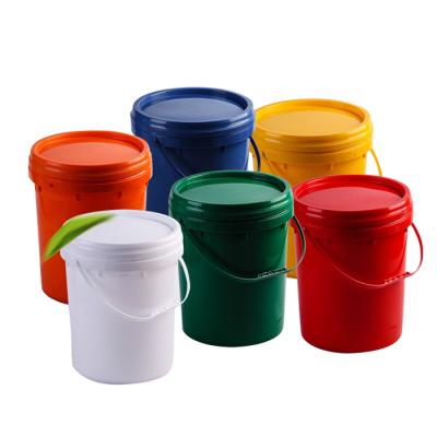 China PAINT HDPE /PP food grade 20 liter plastic round bucket for water, food or car for sale