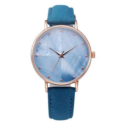 China Fancy Full Custom Quartz Fashion OEM Calendar Leather Wristwatches Ladies Hand Women Watch With Pearl Dial for sale