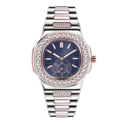 China Auto Date Bling Luxury Good Quality Hip Hop Iced Out Custom Logo Square Quartz Diamond Men Watch Watches for sale